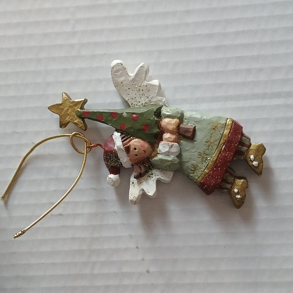 Kurt Adler Christmas Ornament Angel Carrying Christmas Tree Angel Heights - Picture 10 of 13